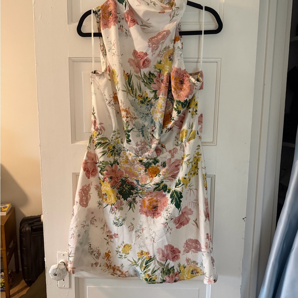 Petal & Pup Floral Mini Dress - White and Pink